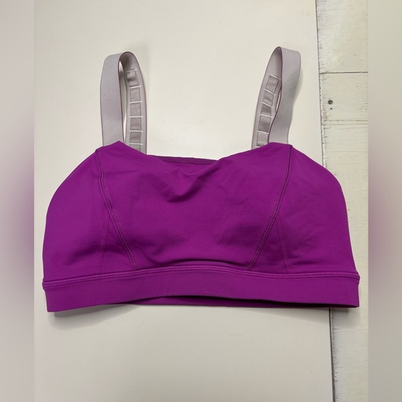 Lululemon Size 6 Magenta Pink Wide Band Sports Bra Active Removable Cups - Picture 1 of 5